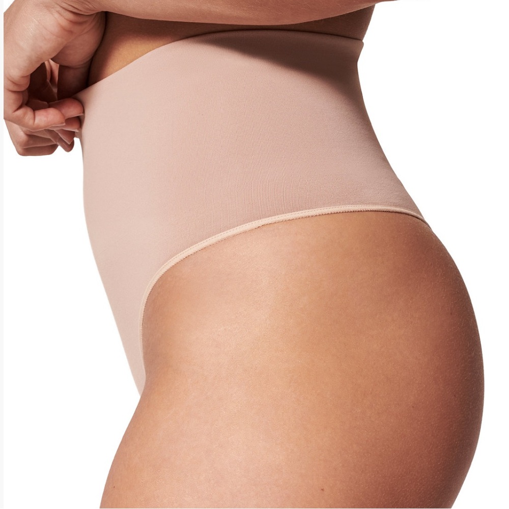 NWT | SPANX Women's EcoCare Shaping Thong Underwear in Toasted Oatmeal